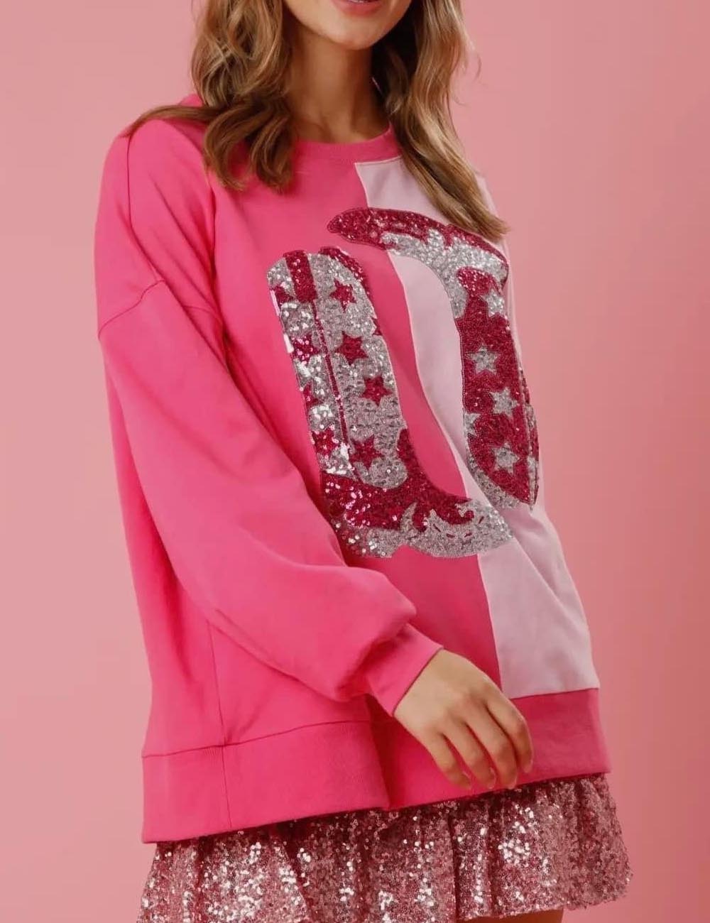 Color Block Sequin Sweatshirt - DippedShop Wholesale - #4963