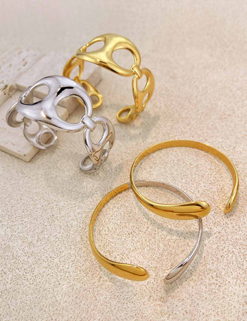 Chunky Irregular Gold Plated O - DippedShop Wholesale - #1411
