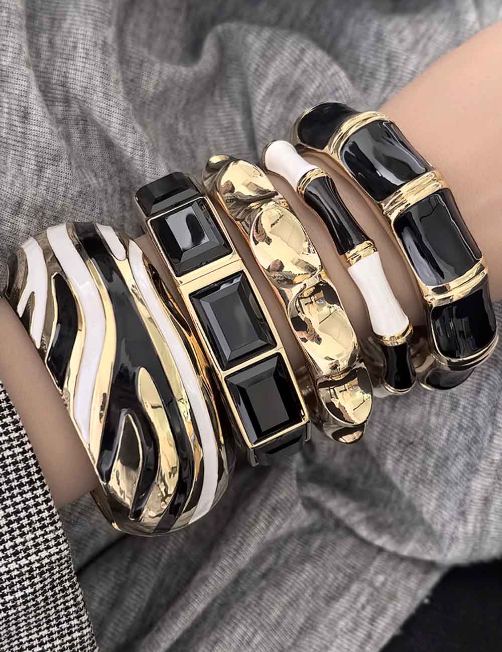 Trendy Wide Enamel Bangle - DippedShop Wholesale - #0163