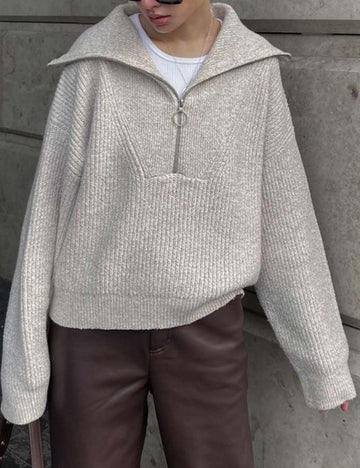 Vintage V-Neck Long Sleeve Knit Sweater DP25E544