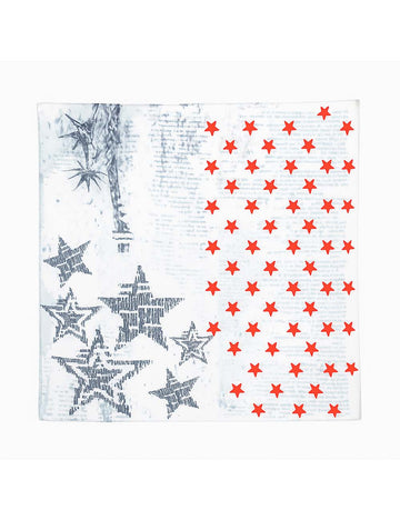 Retro Star Colorful Print Square Scarf DP25F445