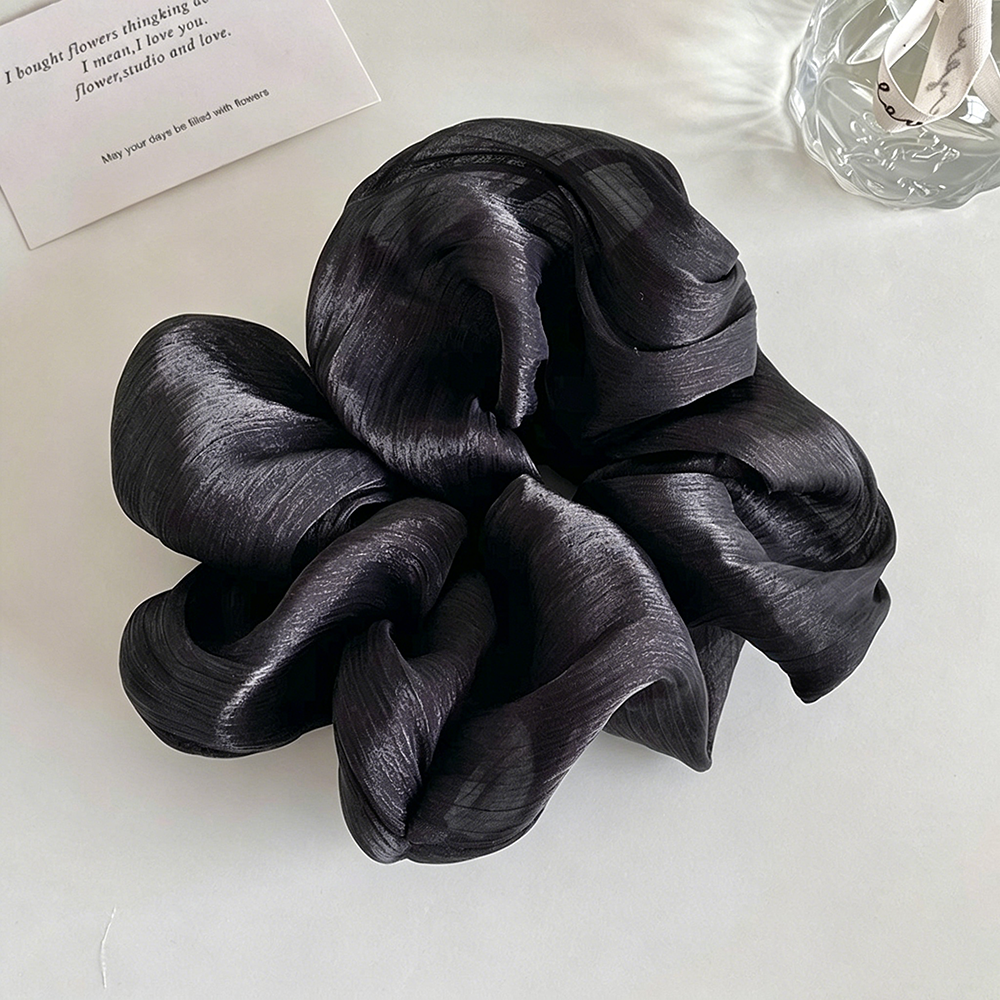 Pearlescent Chiffon Ruffled Hair Scrunchie - DippedShop Wholesale - #5395