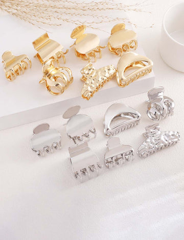 Simple Geometric Gold Plated Mini Hair Claw MK2MBEP6W6HCP380