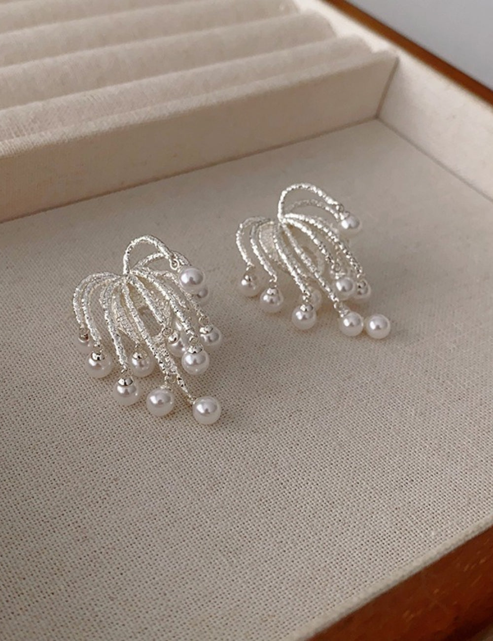Pearl Tassel Stud Earrings - DippedShop Wholesale - #1283