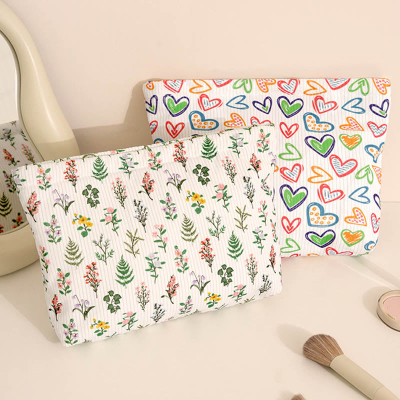 Corduroy Cartoon Cosmetic Bag - DippedShop Wholesale - #8339