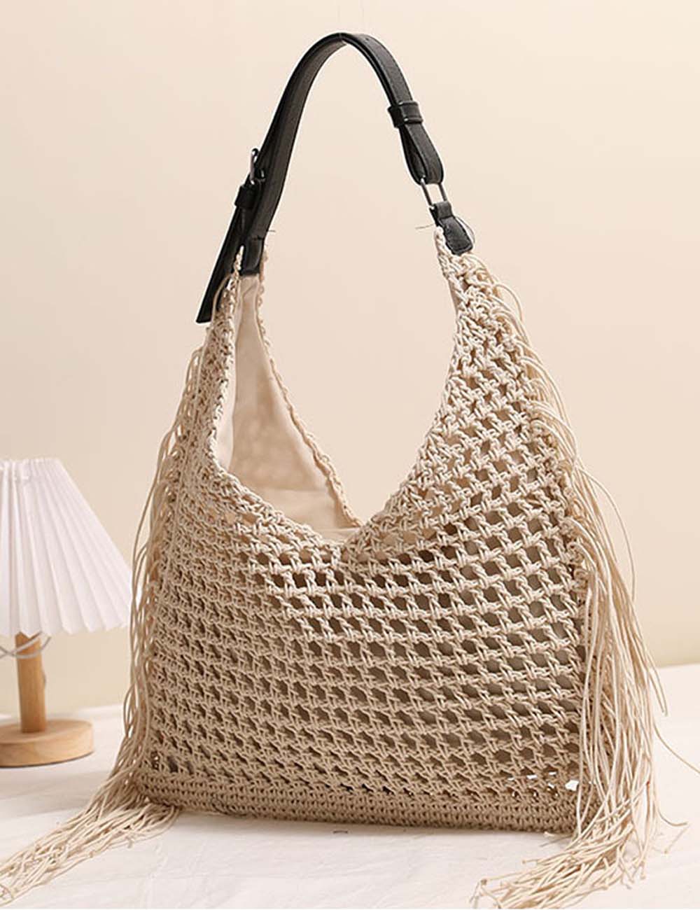 Tassel Hollow Out Beach Tote - DippedShop Wholesale - #5731