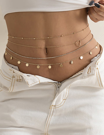 Sexy Heart Rhinestone Belt Chain DPJYD10