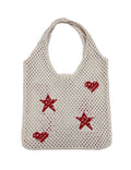 Star Print Knit Tote - DippedShop Wholesale - #7123