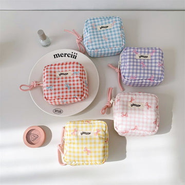 Simple Square Plaid Padded Wallets DP25C666
