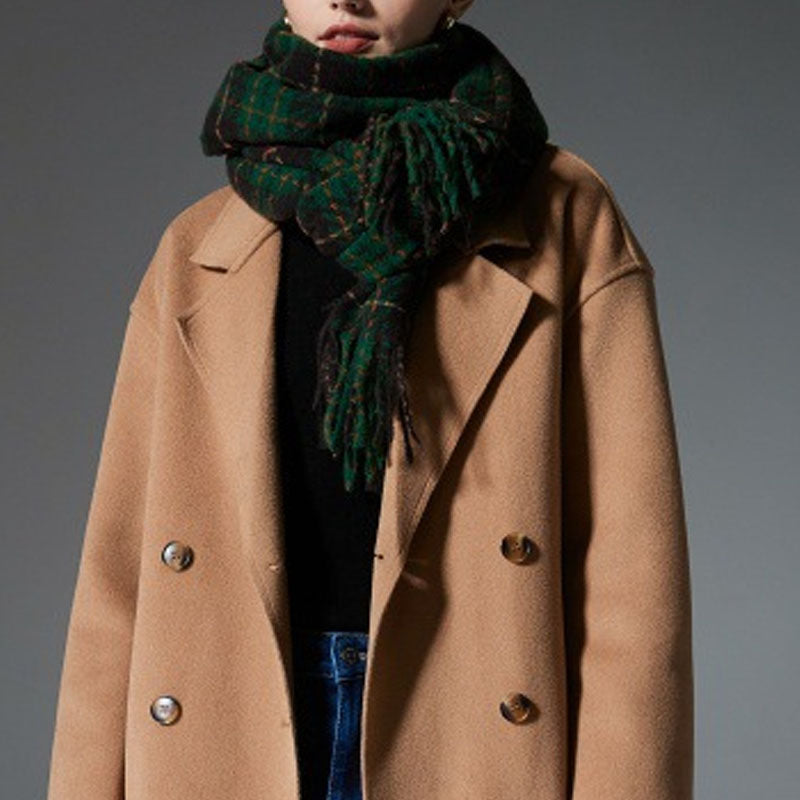 Winter Classic Plaid Tassel Cozy Scarf DP25G593