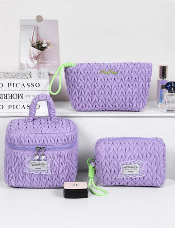 Solid Color Large Capacity Padded Make Up Bag DPB2503