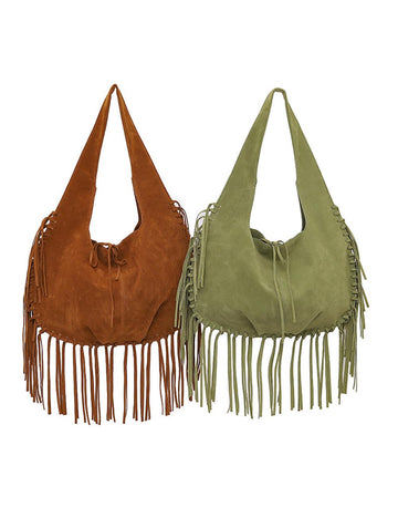 Retro Tassel Hobo Velvet Shoulder Bag DP25G641
