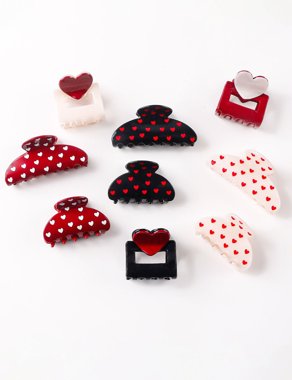 Heart Print Hair Clip - DippedShop Wholesale - #8643