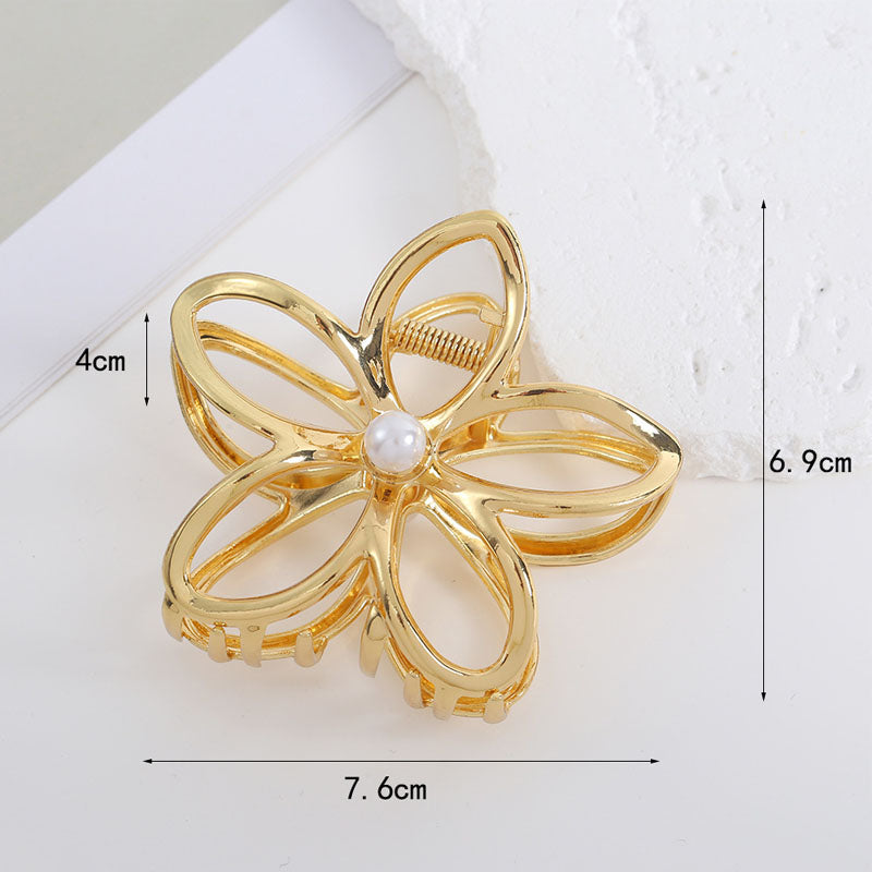 Fashion Gold Plated Plumeria Flower Hair Clip MK2MBEP6W6HCP368