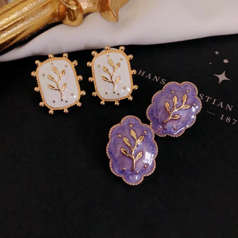 Flower Enamel Stud Earrings - DippedShop Wholesale - #6643