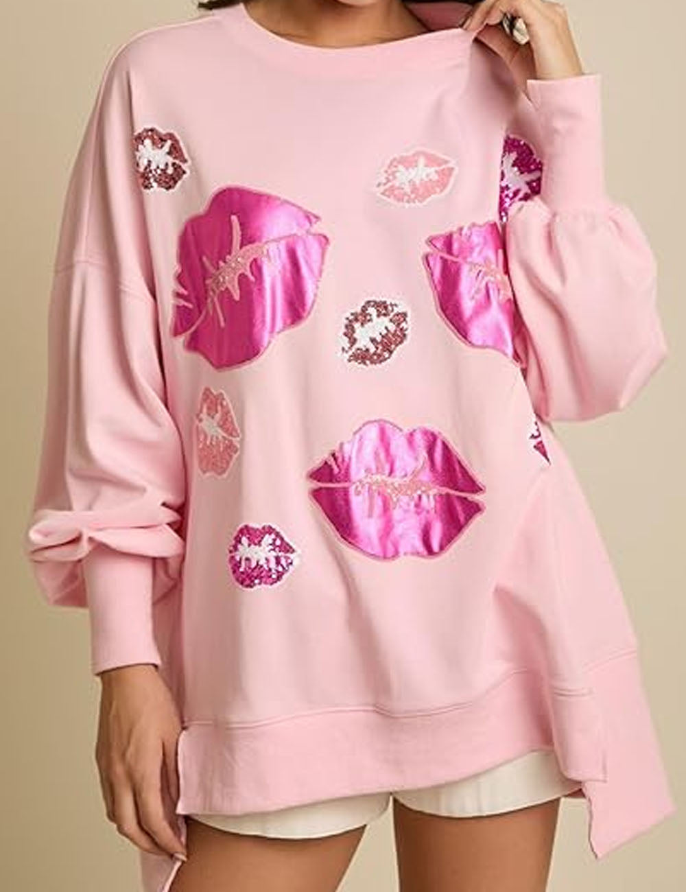 Sequins Lip Sweatshirt - DippedShop Wholesale - #0675