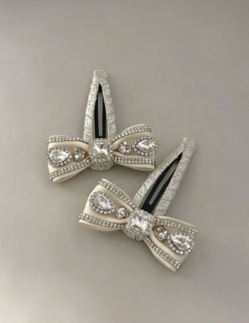 Sparkly Rhinestone Bow Clip - DippedShop Wholesale - #4819