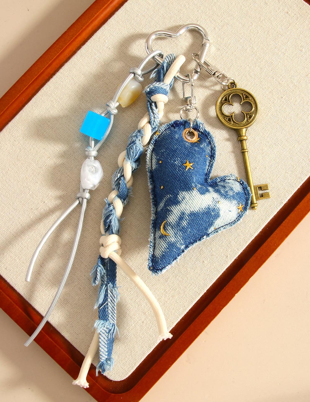 Denim Love Beads Rope Bag Charms DP25D674