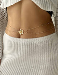 Sexy Flower Bead Double Layered Waist Chain 8ZA6JBC101T