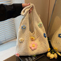 Flower Crochet Tote Bag - DippedShop Wholesale - #9539