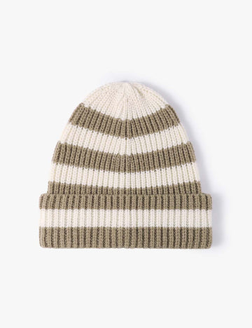 Trendy Striped Color Block Thicken Cuff  Beanie DP25F637