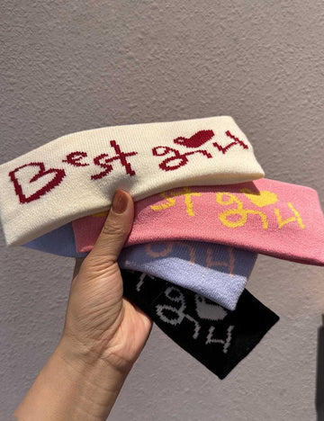 Casual Letter Print Stretch Headband - DippedShop Wholesale - #9059