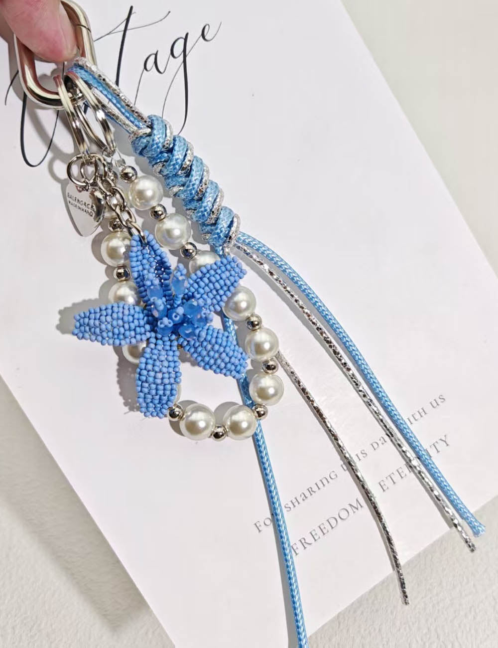 Beaded Flower Keychain Charm - DippedShop Wholesale - #5459
