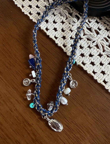Handmade Shell Conch Braided Cord Necklace DP25F844