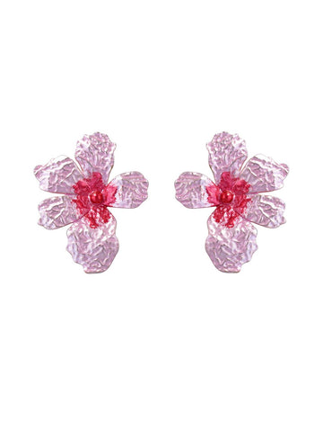 Color Block Flower Stud Earrings - DippedShop Wholesale - #3219