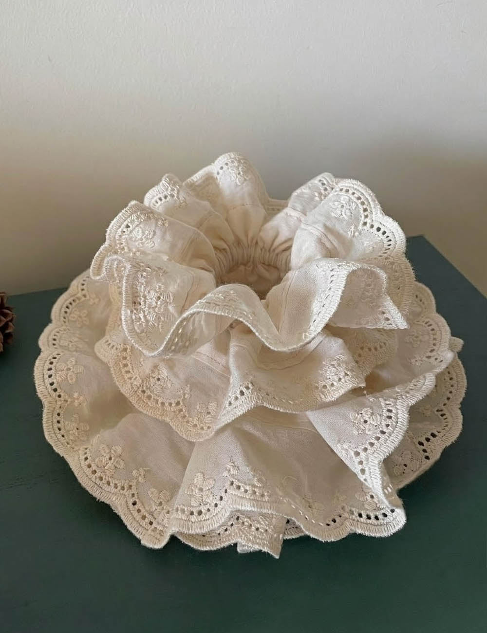 Lace Embroidery Hair Scrunchie - DippedShop Wholesale - #0899