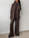 Loose High Collar Knit Set - DippedShop Wholesale - #3043