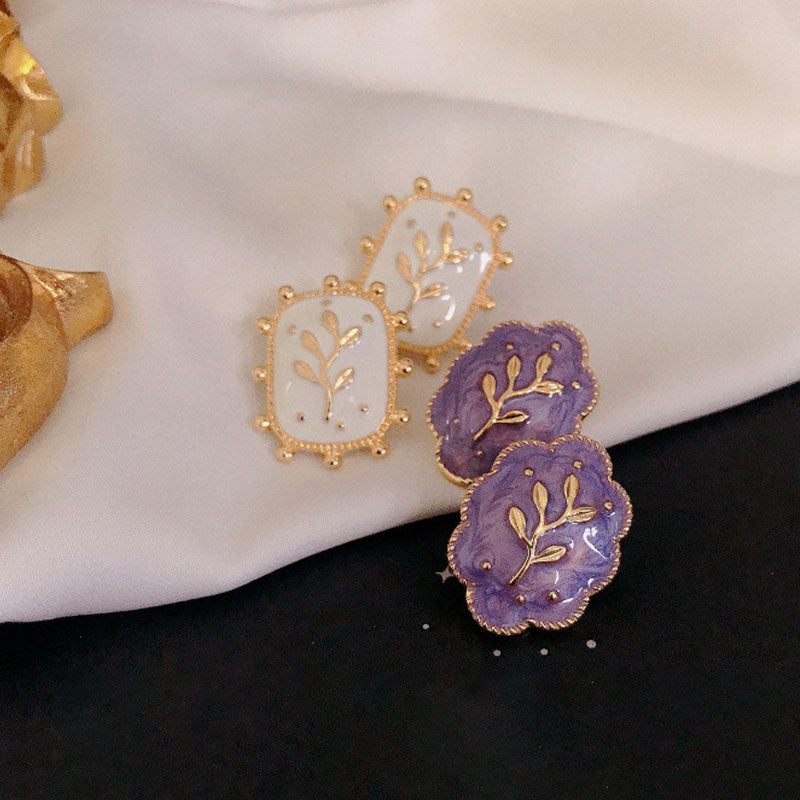 Flower Enamel Stud Earrings - DippedShop Wholesale - #3875
