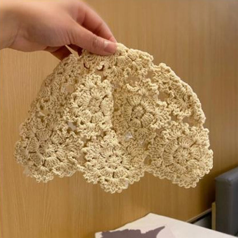 Elegant 3D-Florall Crochet Hollow Out Knit Beanie MK2CK6W6HAT68