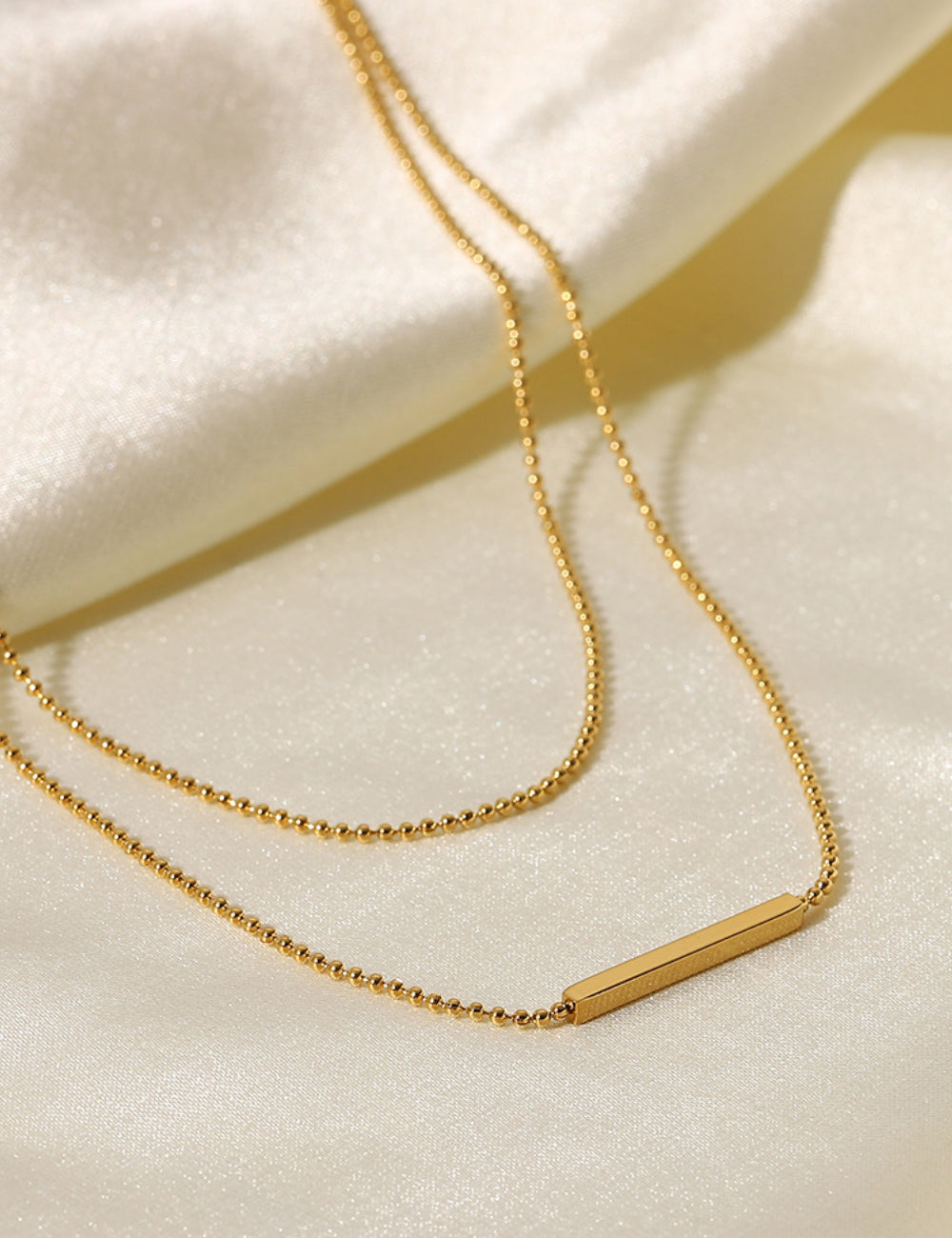 Simple Double Layered Chain Necklace DPJN0860