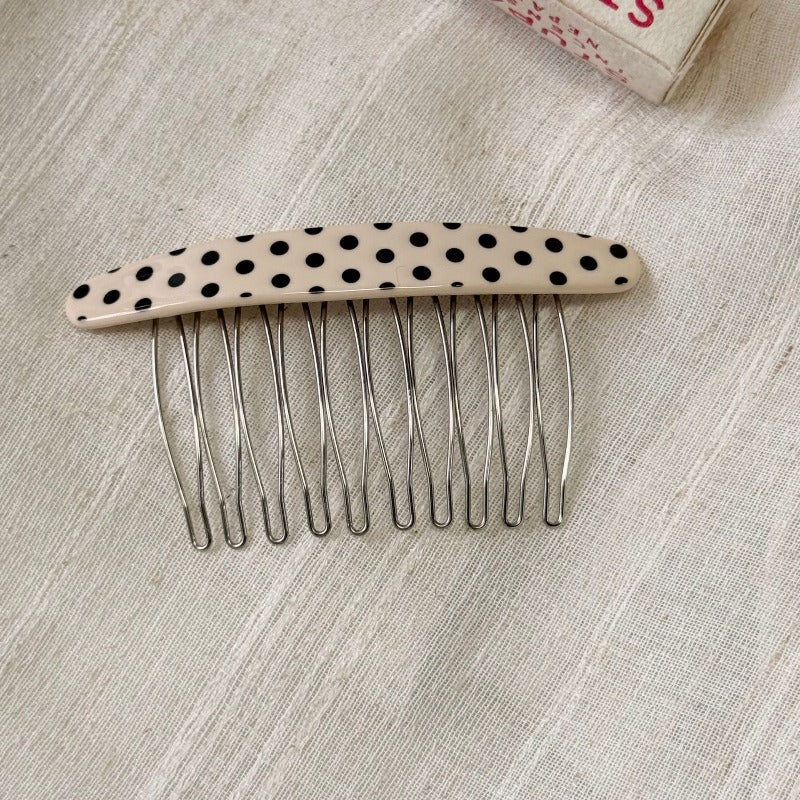 Acetate Polka Dot Fringe Comb - DippedShop Wholesale - #5475