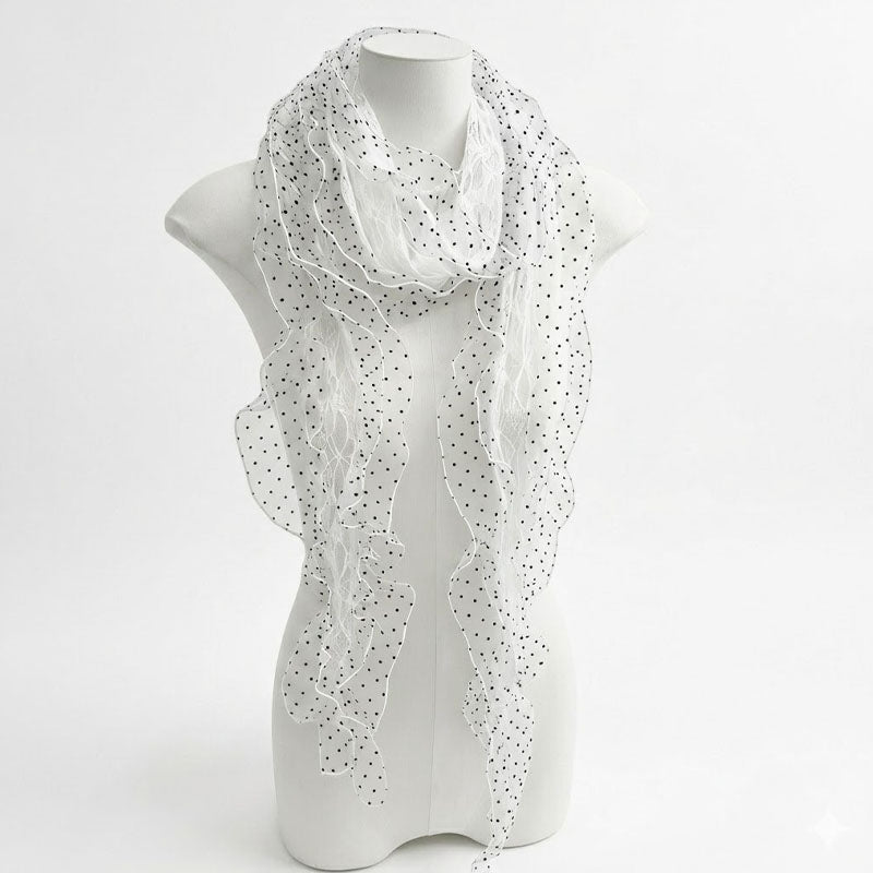 Elegant Mesh Polka Dots Lace Silk Scarf MK2BLW6W6NSI82