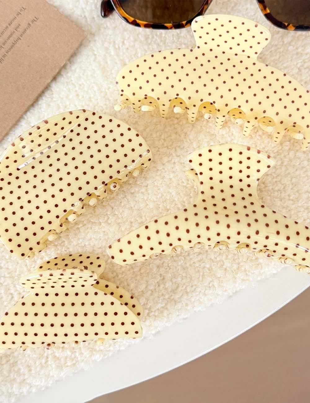 Vintage Polka Dot Hair Claws - DippedShop Wholesale - #6915