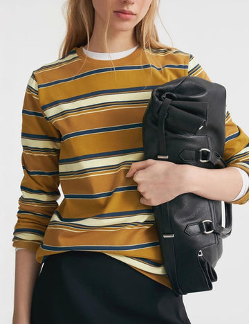 Casual Loose Striped Pullover T-Shirt DP25F417