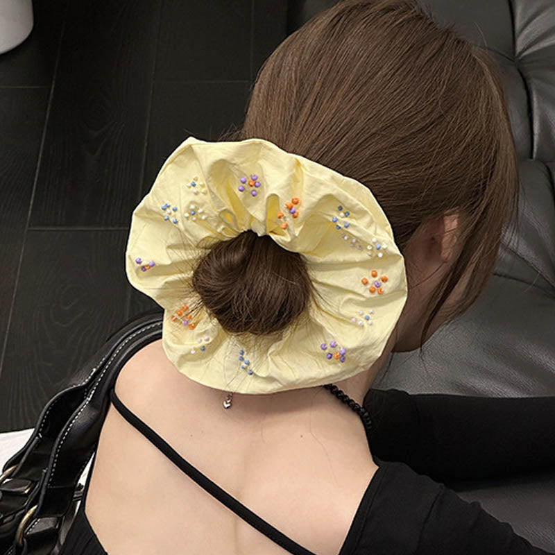 Flower Beaded Hair Scrunchie - DippedShop Wholesale - #1443