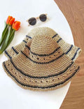 Color Block Straw Hat - DippedShop Wholesale - #2771