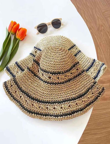 Color Block Straw Hat - DippedShop Wholesale - #2771