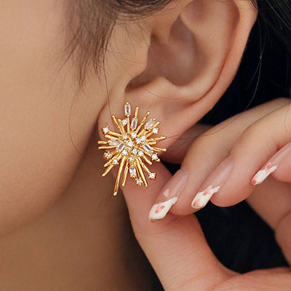 Geometrical Diamond Fireworks Earrings DPJE2