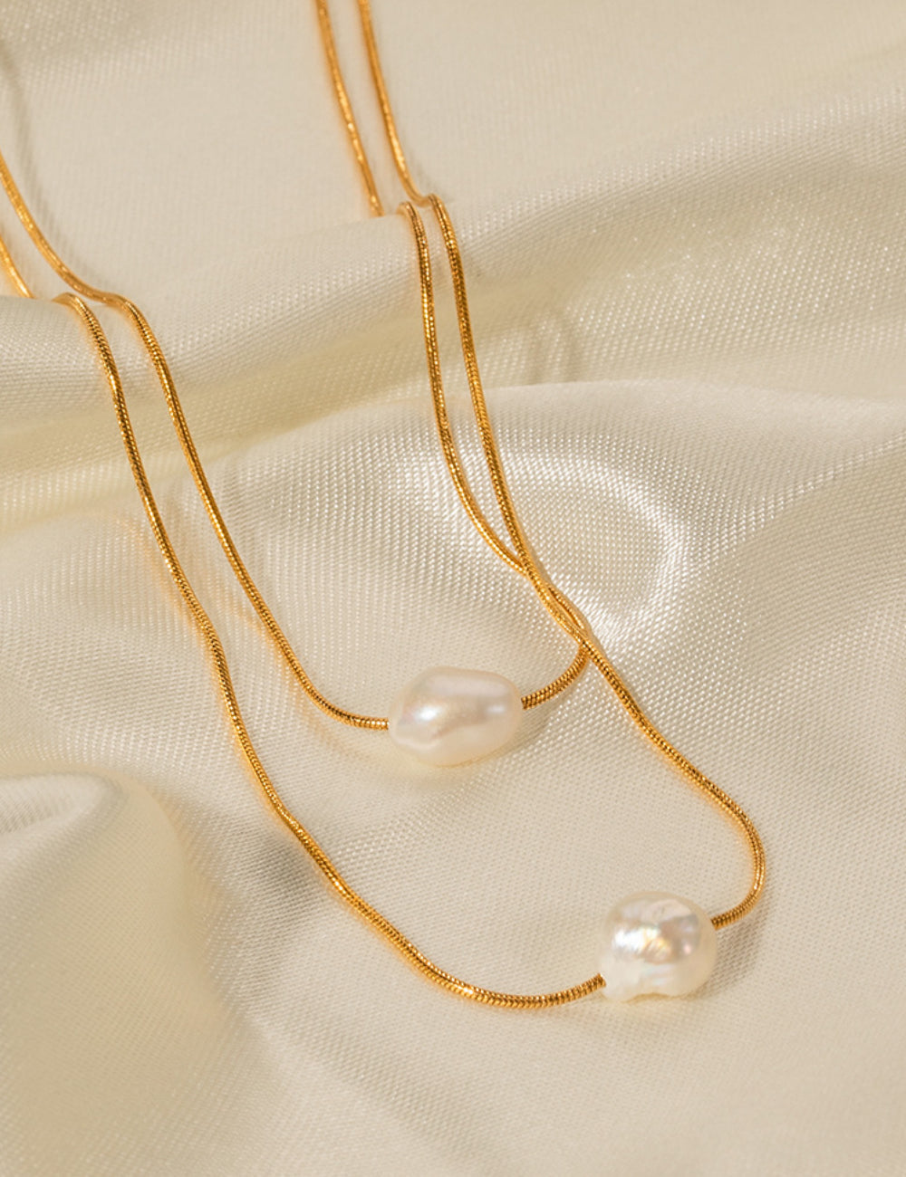 Pearl Double Layered Simple Necklace DPJN0831