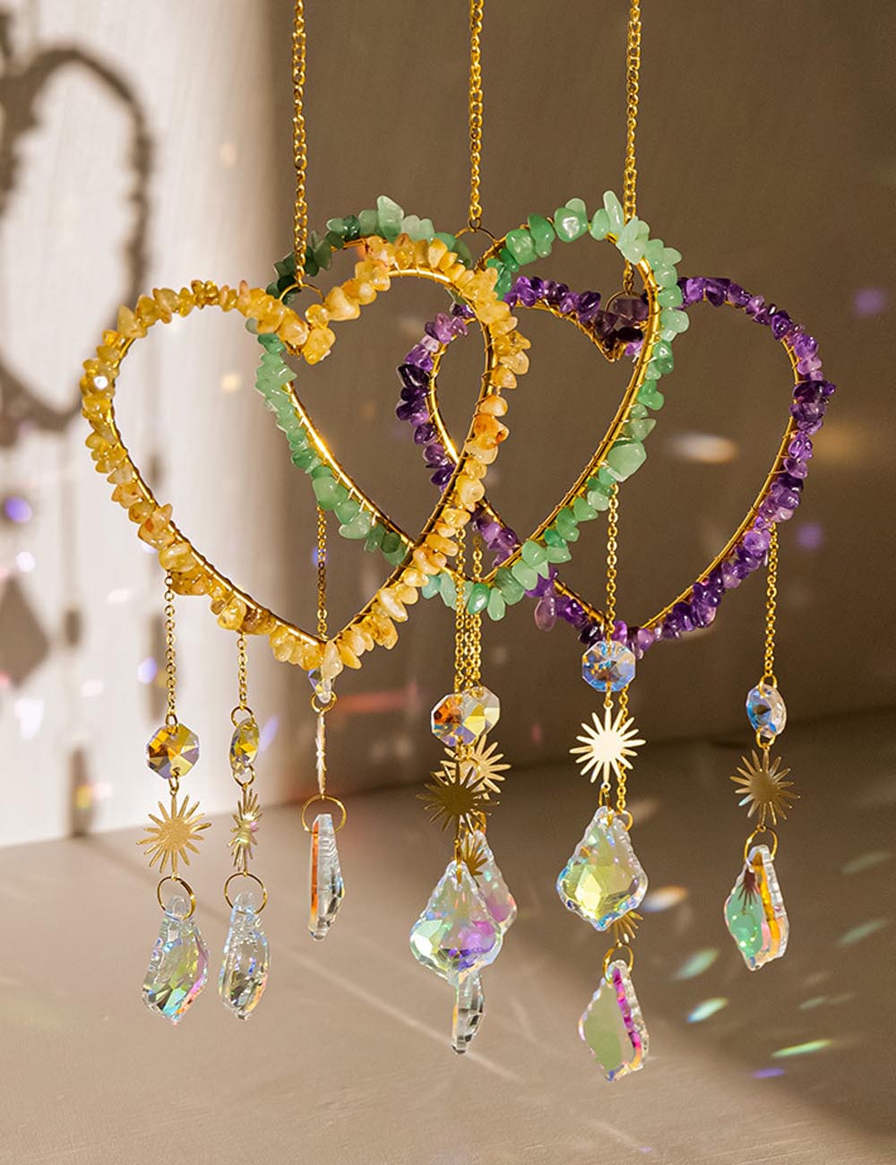 Crystal Heart Suncatcher - DippedShop Wholesale - #6243