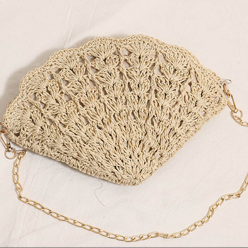 Shell Shaped Woven Crossbody Bag - DippedShop Wholesale - #9107