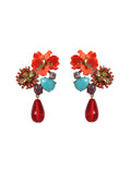 Resin Flower Teardrop Earrings - DippedShop Wholesale - #4563