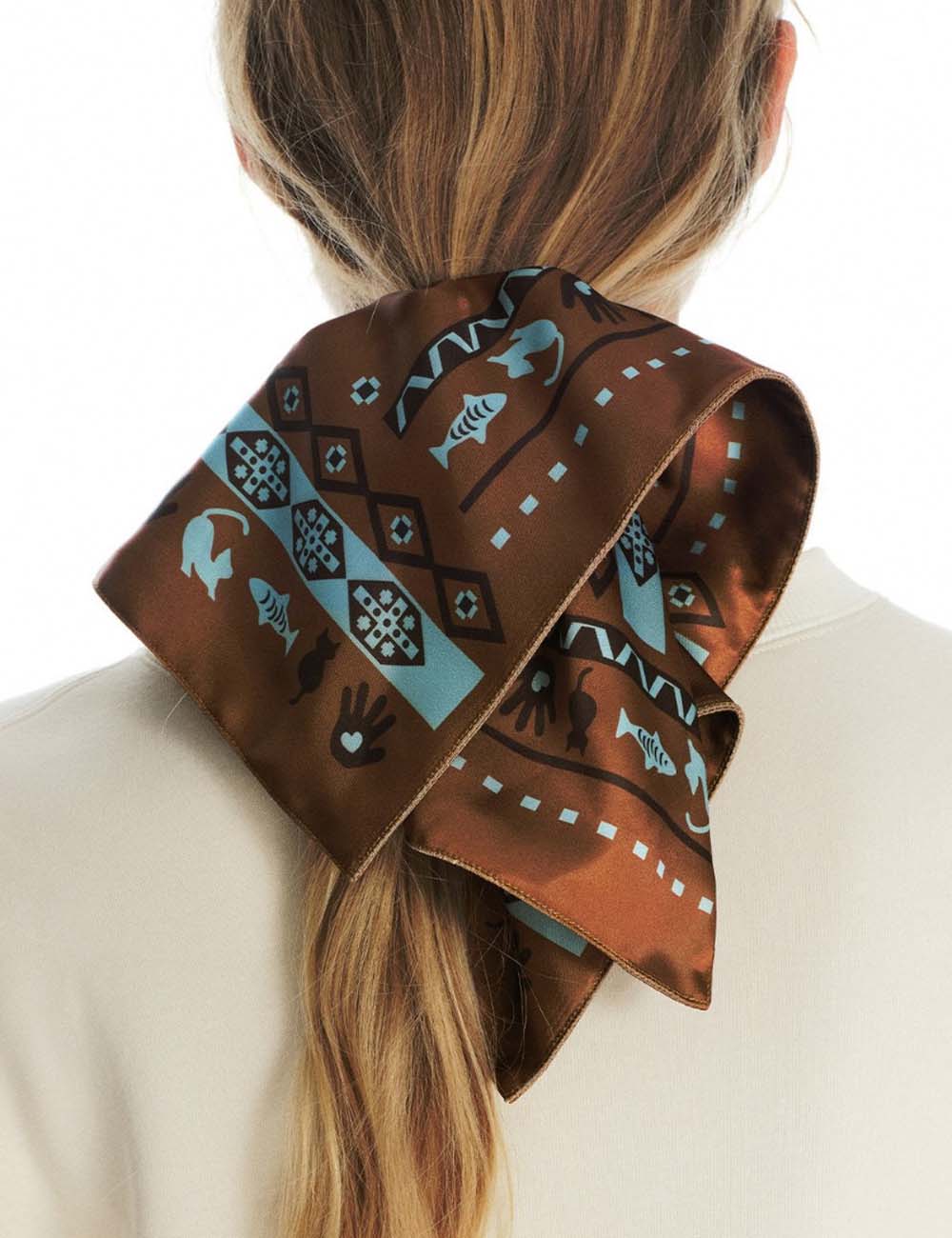 Printed Square Hair Scrunchie - DippedShop Wholesale - #0275