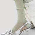 Minimalist Pearl Crew Socks - DippedShop Wholesale - #1123