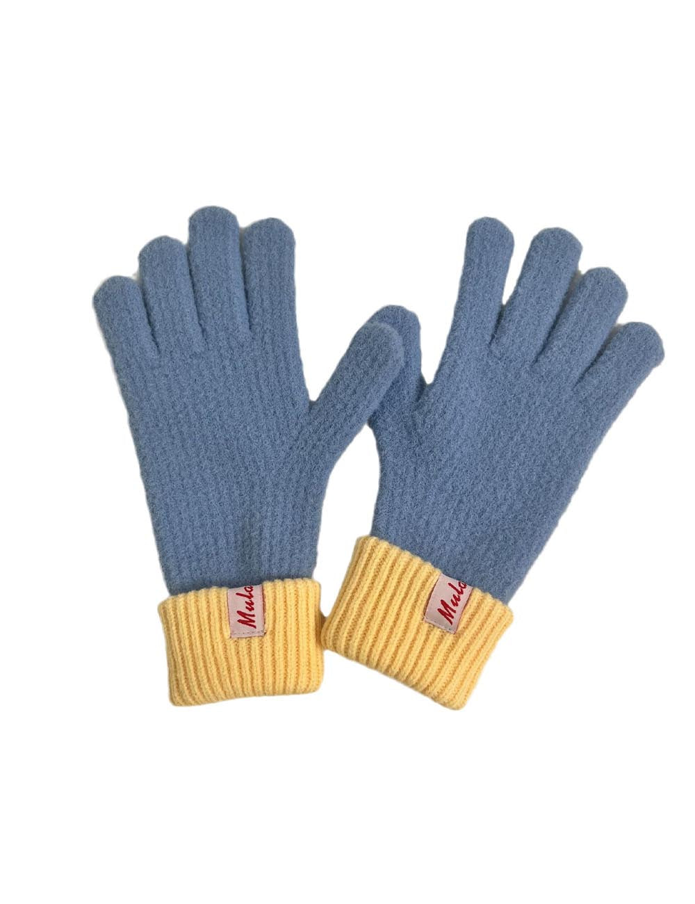 Color Block Splicing Wool Knit Gloves DP25F672