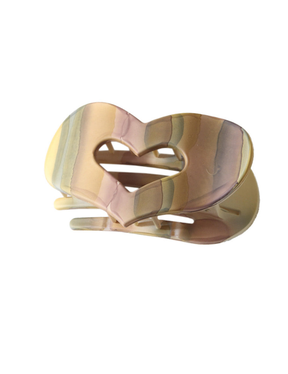 Iridescent Heart Flat Hair Claw Clip DP25E892